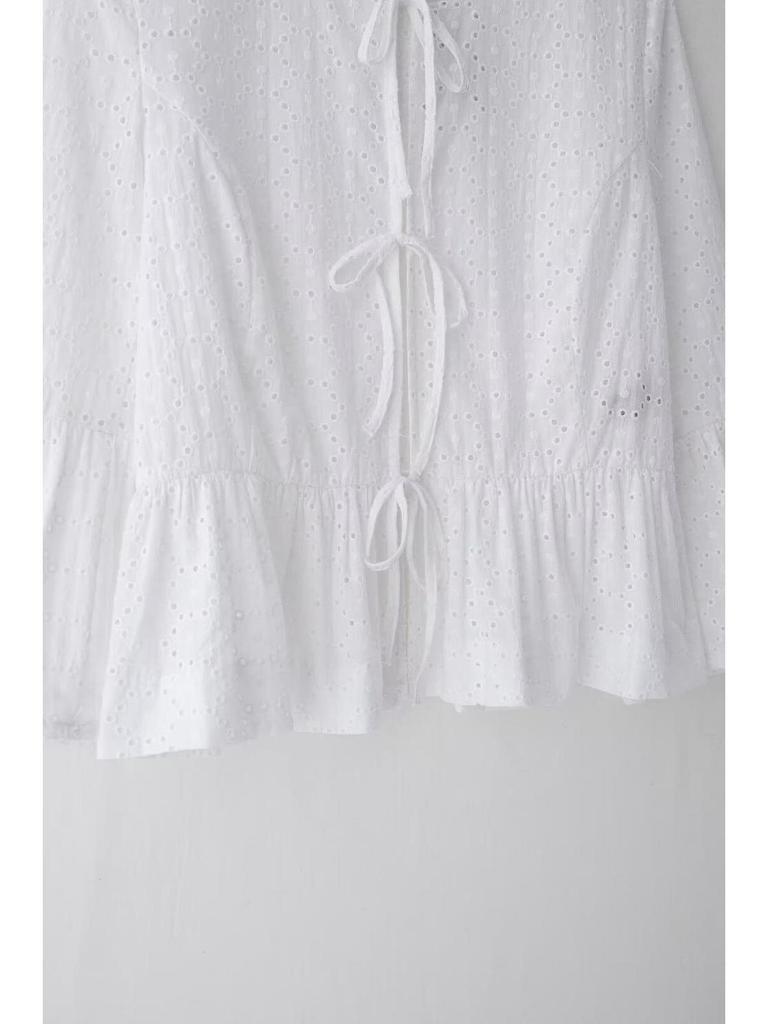 Summer Women's Casual Hollow Embroidery Shirt & Shorts Set