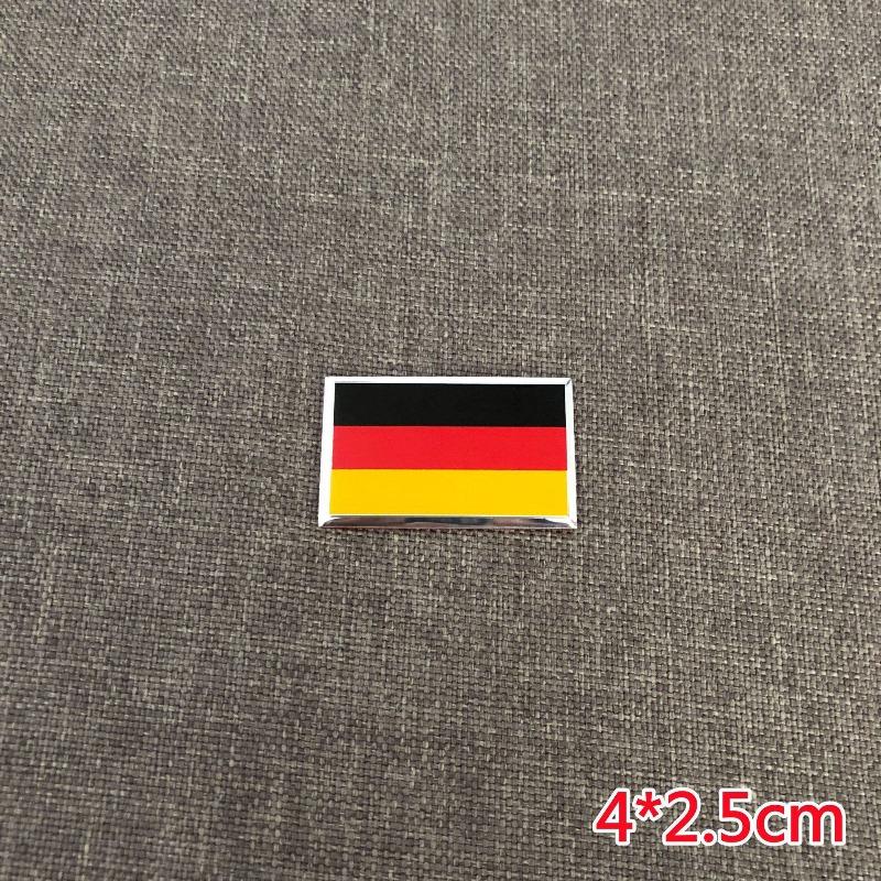Car Steering Wheel Flag Stickers - Germany, France, Italy, Russia, Uk - Aluminum Emblem Body Decoration