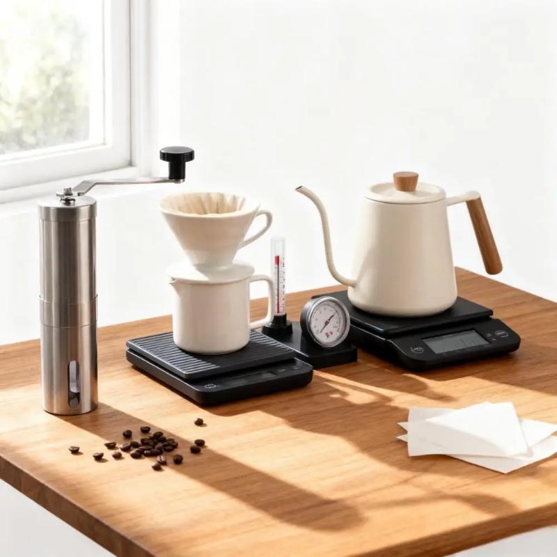 Manual Stainless Steel Coffee Grinder, Adjustable in Multiple Settings, with Handle, Small Portable Grinder, for Home Use