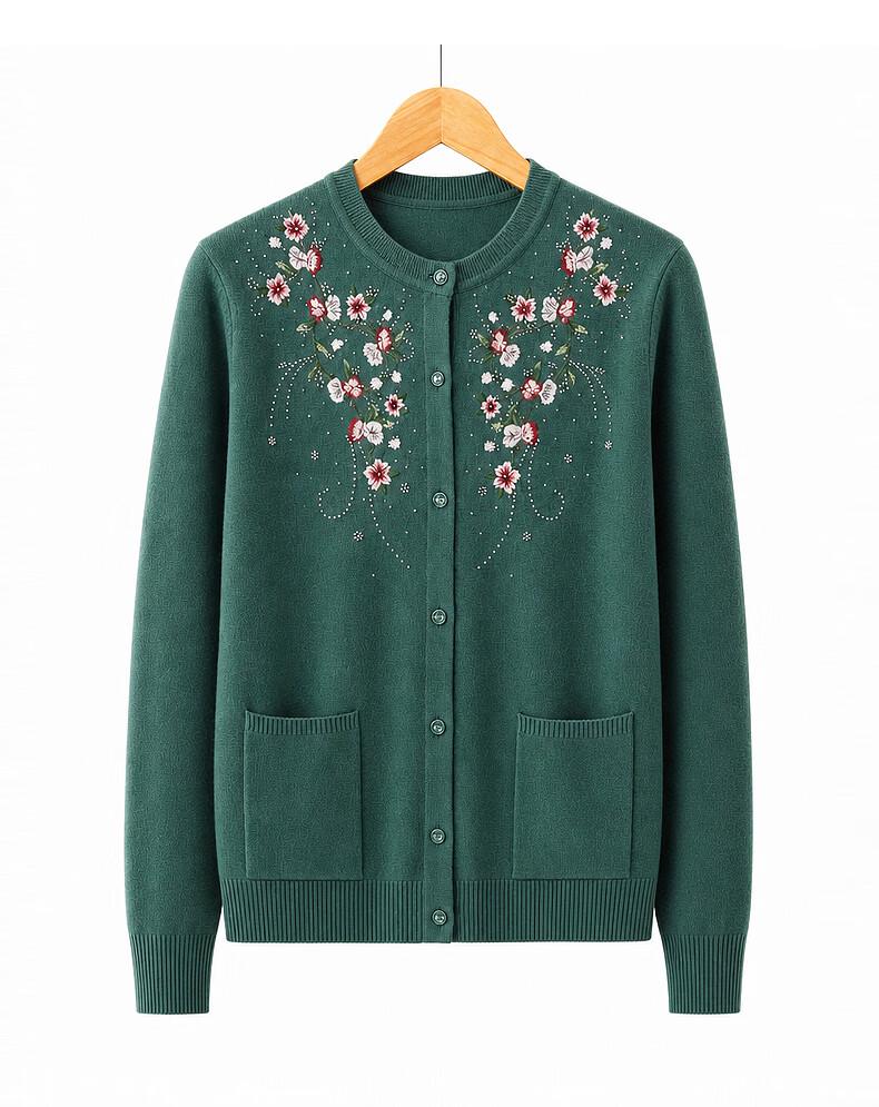 Hodo Women's Floral Knitted Cardigan