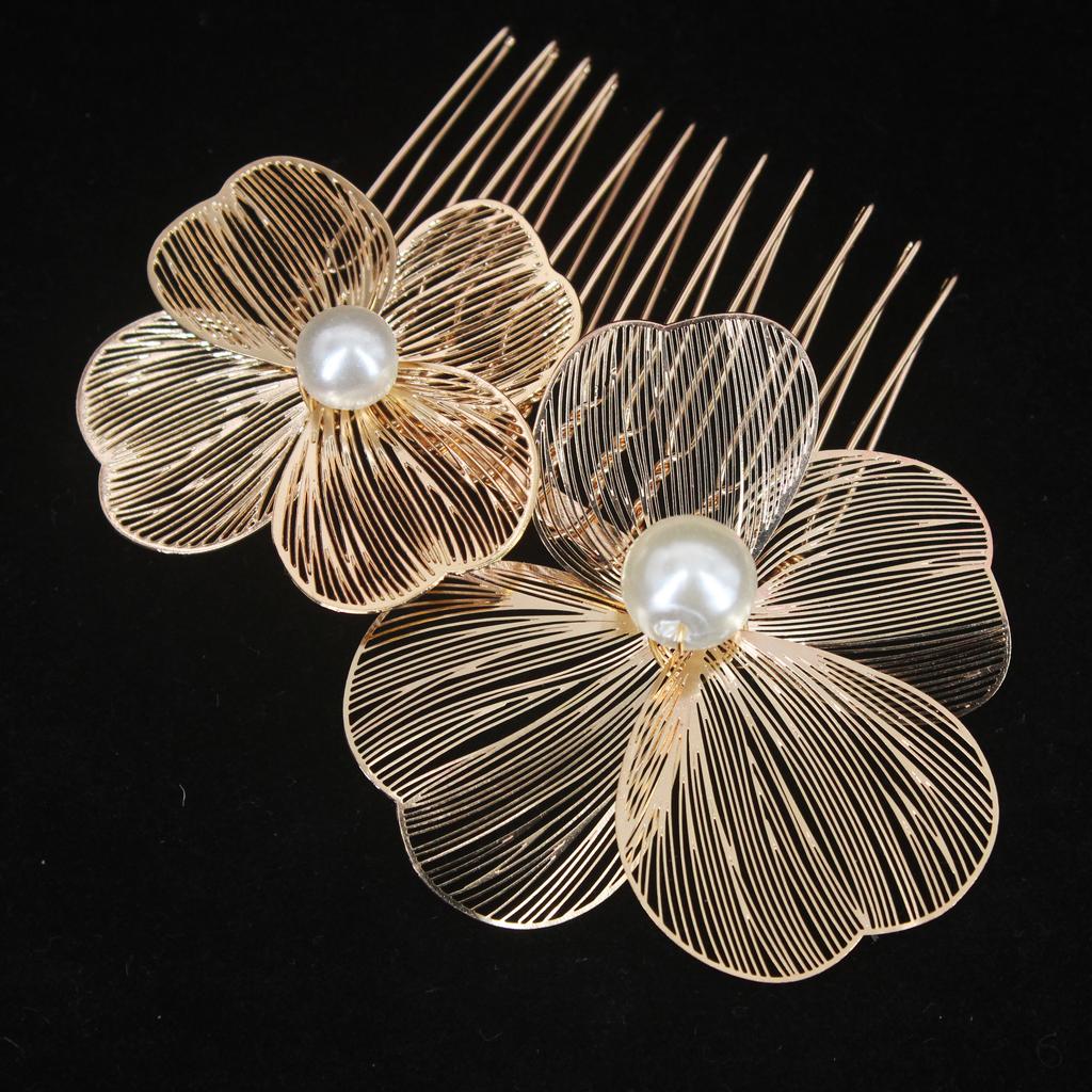Metal Handmade Flower Hair Comb Pins Wedding Bridal Styling Hair Clip Pins Fashion Insert Hairpins Hair Accessories Gifts