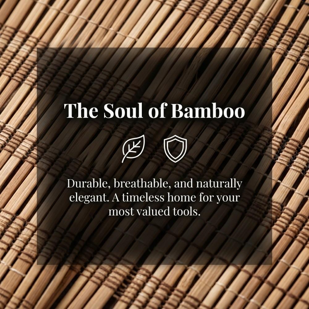 Roll Up Design Brush Rolling Bag Bamboo Material Paint Brush Holder Art Storage Bag  Artist Storage