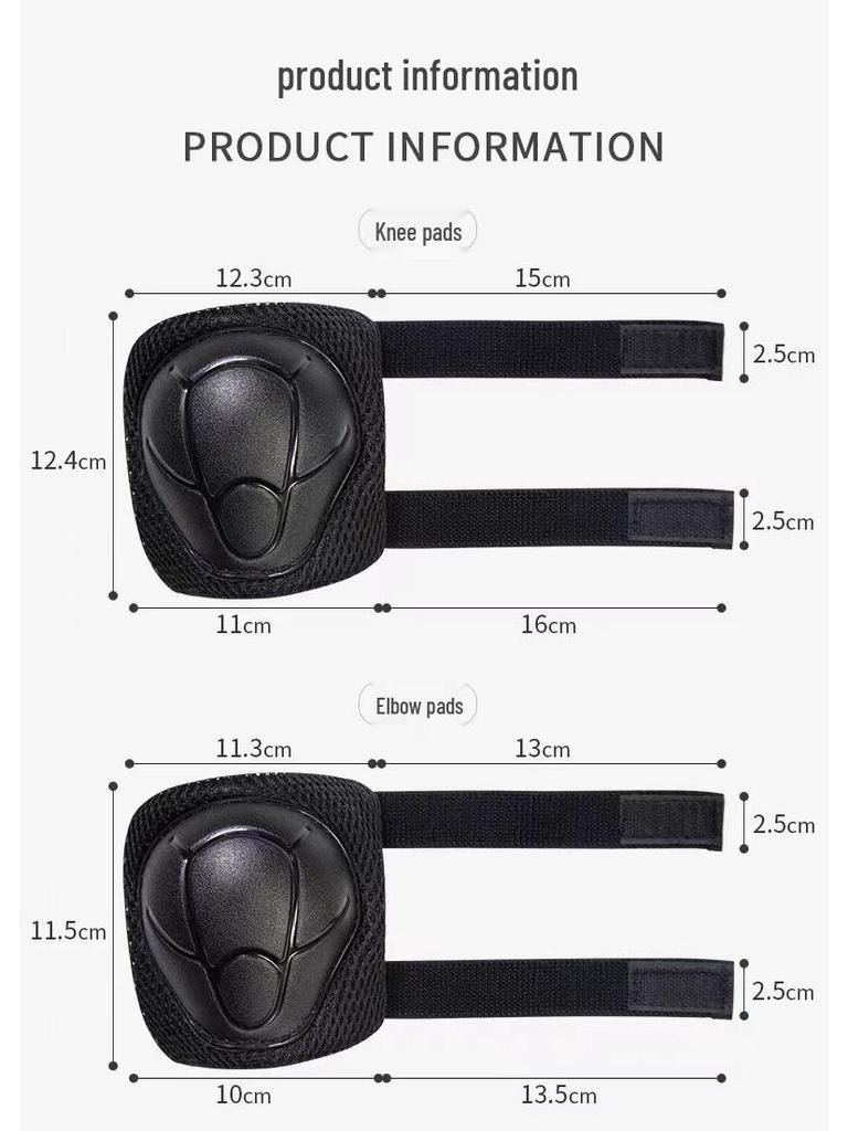 Set protettivo a sette pezzi per skateboard e bici per bambini: Casco, Paramani, Gomitiere, Ginocchiere per Bambini e Bambine.