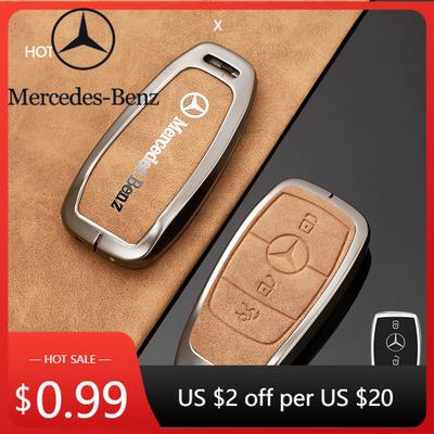 Autocollant de voiture, étiquette métallique, coque de protection pour clé de voiture Mercedes-Benz Classe ACESG GLC CLE CLA GLB GLS W177 W205 W213 W2
