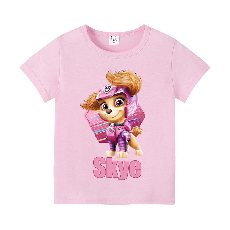 New Paw Patrol Kids T-shirts Kawaii Cartoon Character Printed T-shirts Cute Boys Girls Casuals Tops Summer Children Clothing