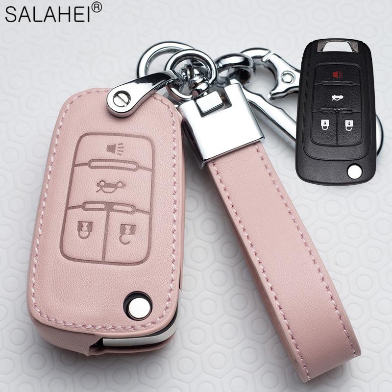 AABHI1 Leather Car Key Case Cover Fob For Chevrolet Cruze Aveo Trax Opel Astra Corsa Meriva Zafira Antara J Mokka Insignia For Buick