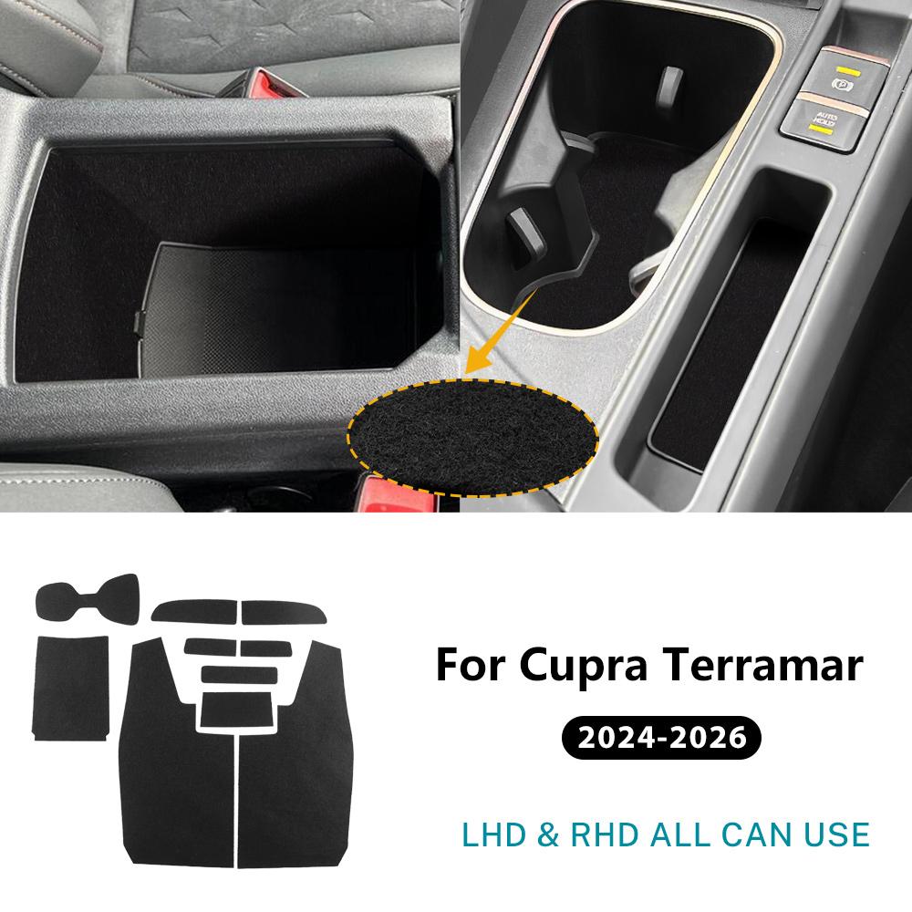 Top Suede For Cupra Terramar 2024 2025 2026 LHD RHD Car Front Rear Doors Map Pocket/Co-Pilot Toolbox Sticker Interior Trim