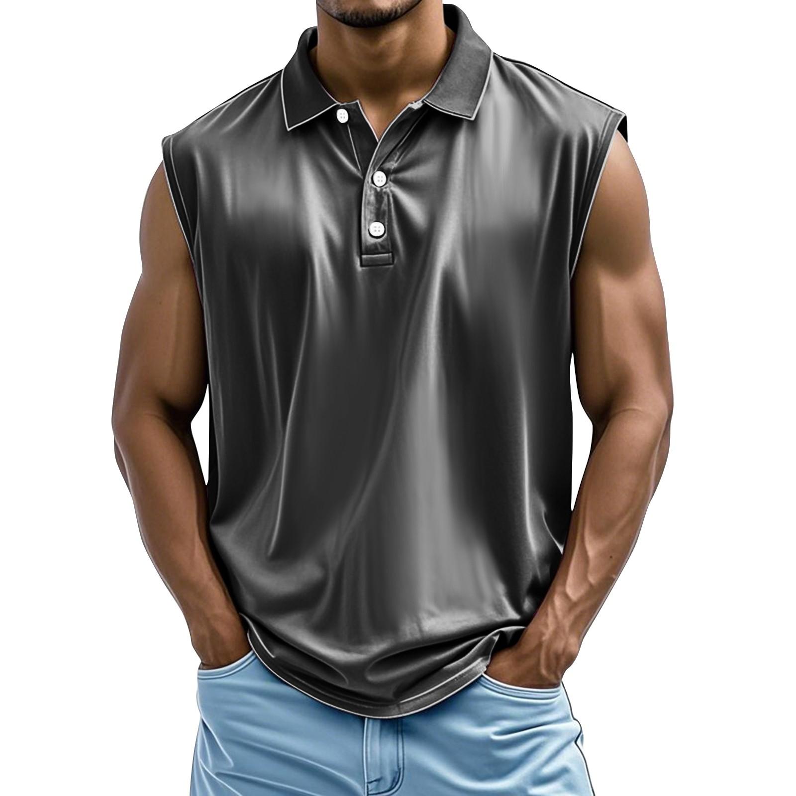 

Мужской летний однотонный спортивный жилет с пуговицами на лацканах, мужской спортивный повседневный жилет M чёрный