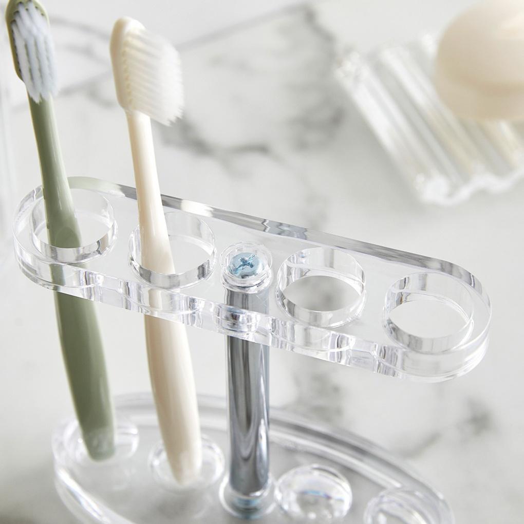 Clear Open 4-Hole Toothbrush Holder (N)_AZUDA_BG0725015