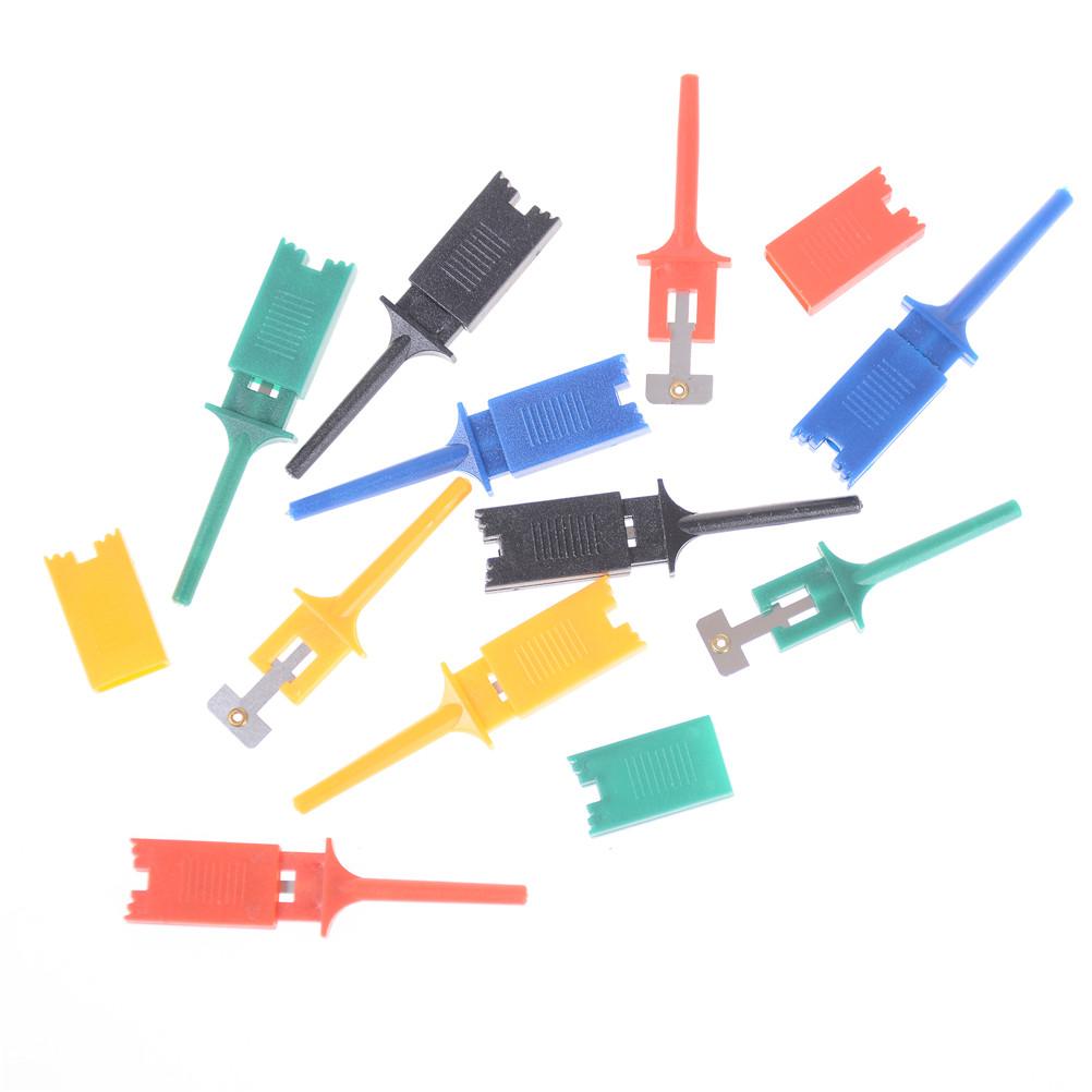 10pcsTest Hook SMD IC 6 Colors Clip Grabbers Test Probe For Electronic Testing Grabber Crocodile Clip Hook Test Clip