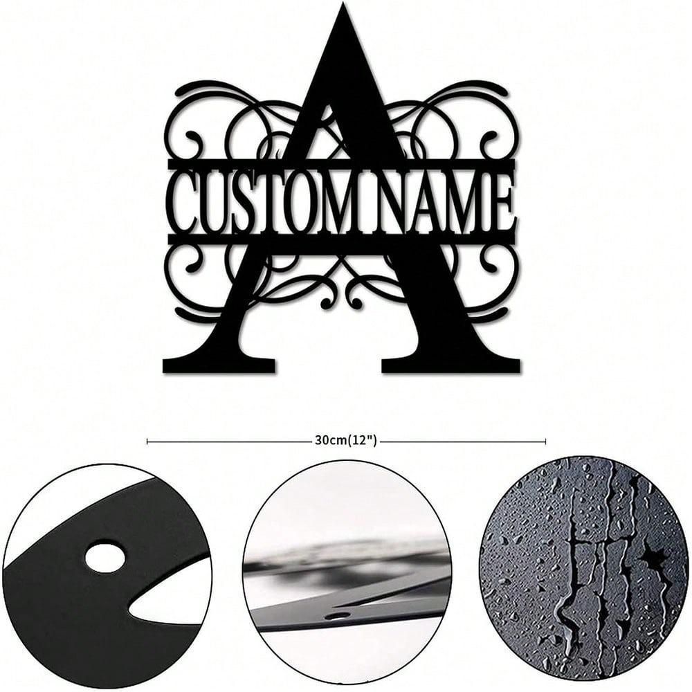 Personalized Metal Wall Art Custom Initials Family Name Light Beam Design Iron Steel Decor Home Porch Garden Gift Birthday