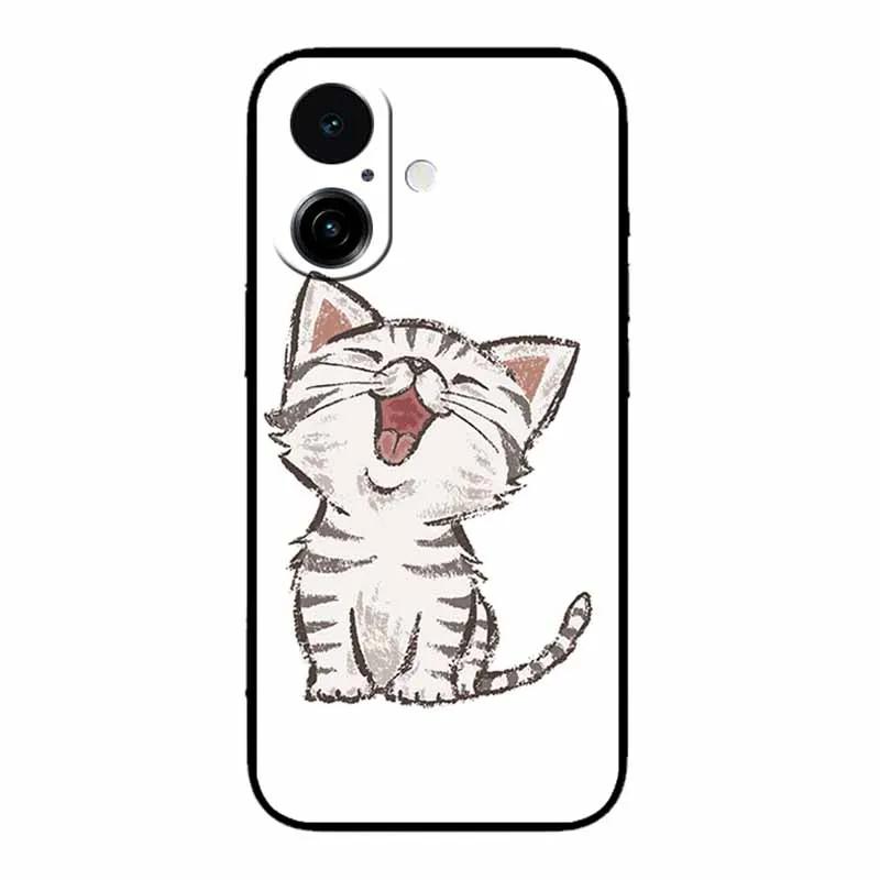 

For iphone 17 2025 Case Lion Wolf Tiger Cat Black Silicone Soft Phone Case For iphone 17 5G 16 Plus Back Cover Case 16Plus Coque iPhone 17
