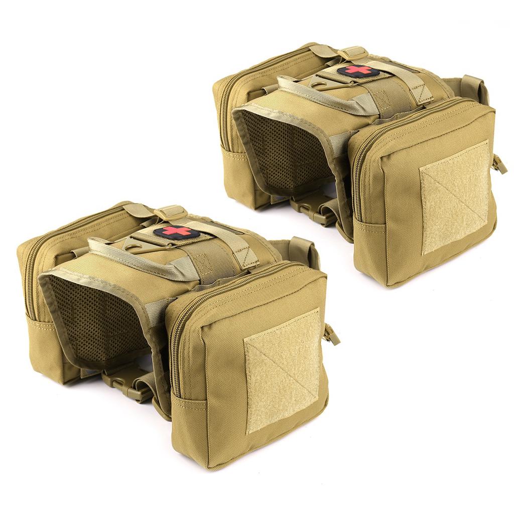 Waterproof Dual Side Dog Backpack Nylon Harness Vest Military Tactical Molle Traning Food Tools 