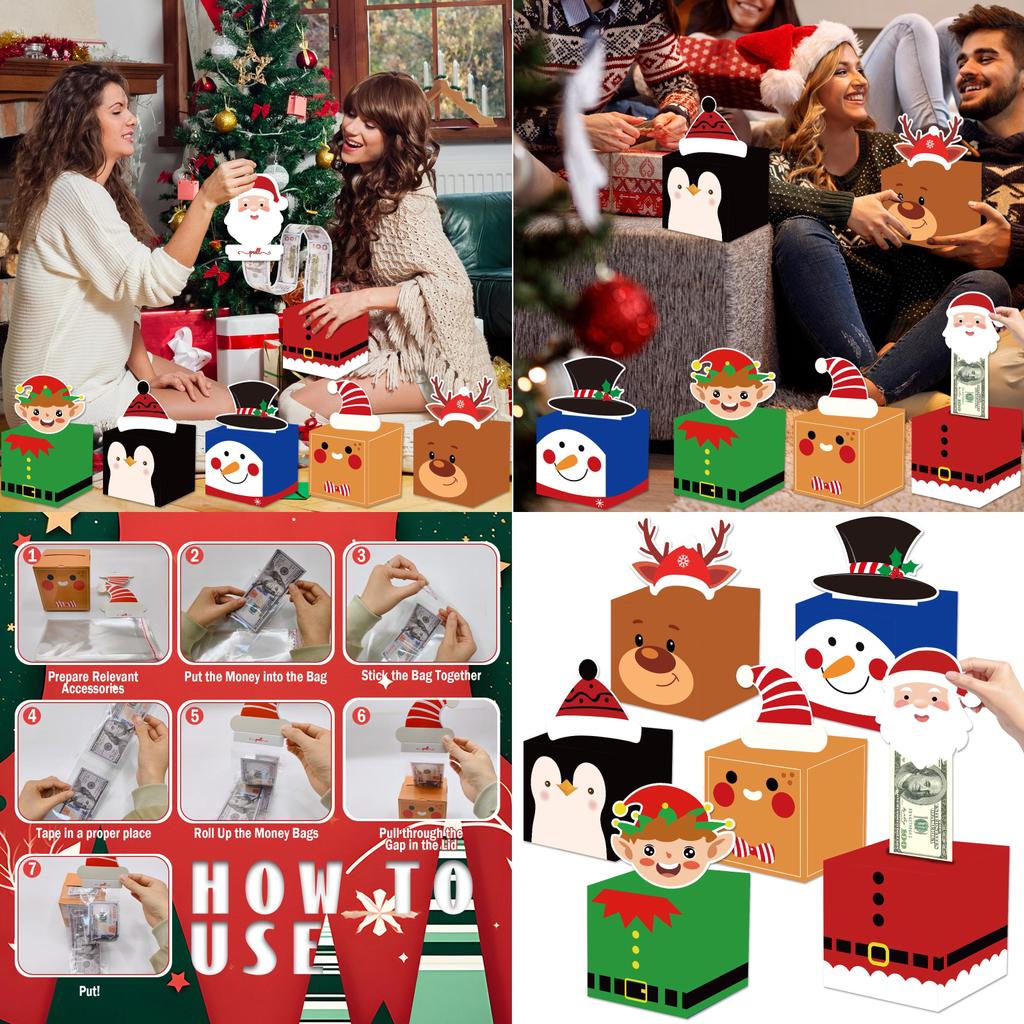 Christmas Cash Envelope Pack With Creative Design For Holiday Gift Exchange