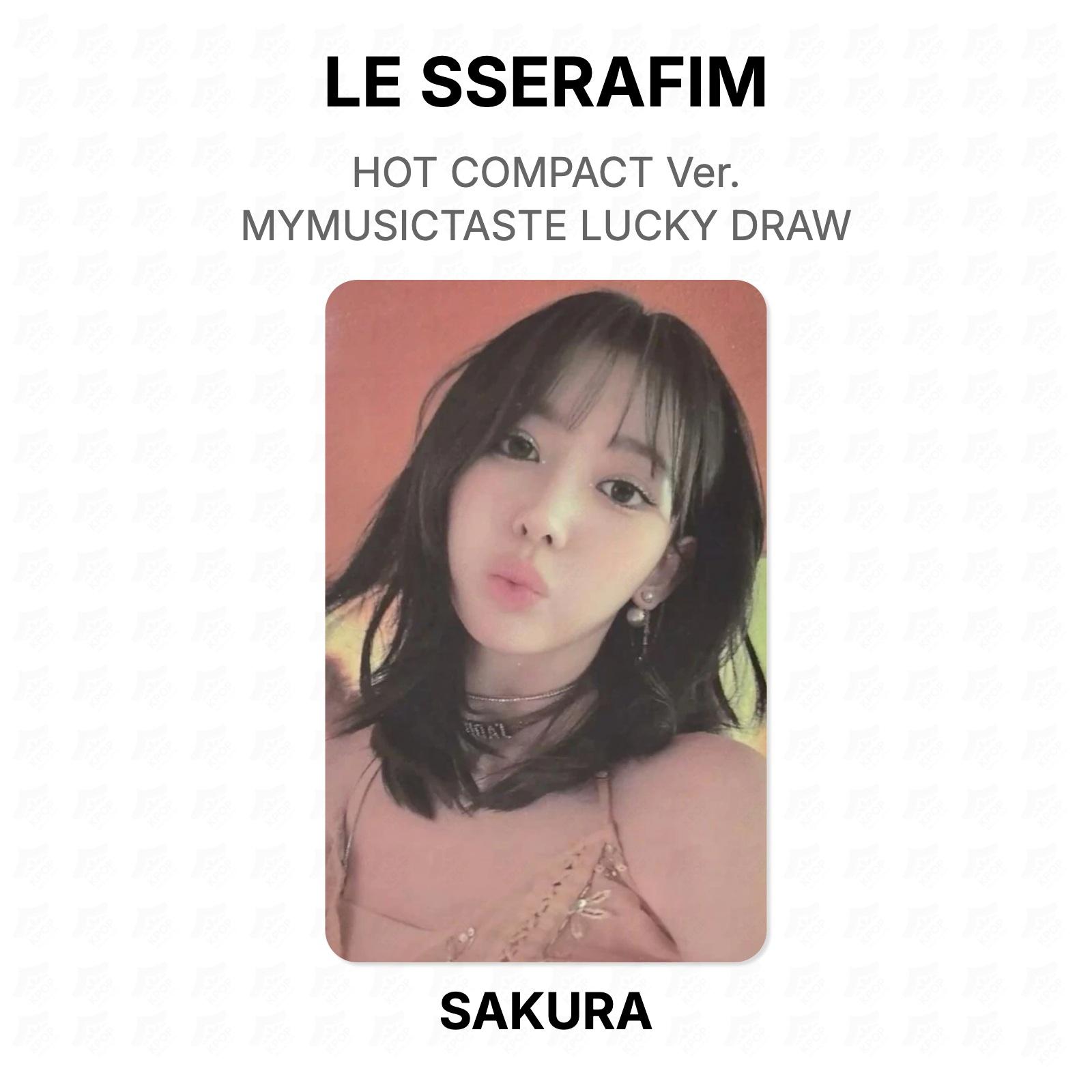LE SSERAFIM HOT COMPACT Версия. MYMUSICTASTE Розыгрыш lucky draw Официальная фотокарточка SAKURA