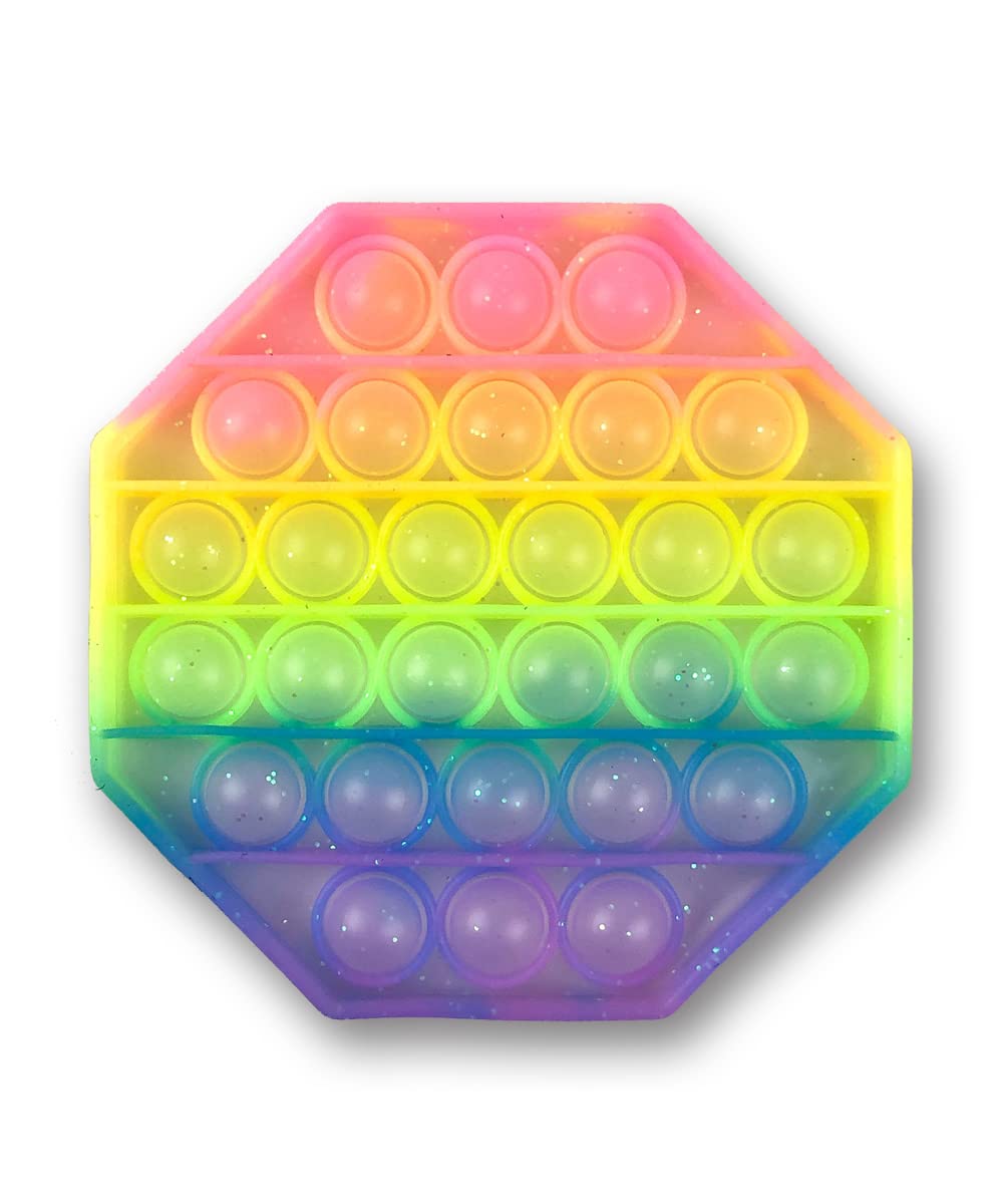 Игрушки-антистресс Push Pop Bubble с медленным подъемом (Девочки 1, Прозрачный, Восьмиугольный)