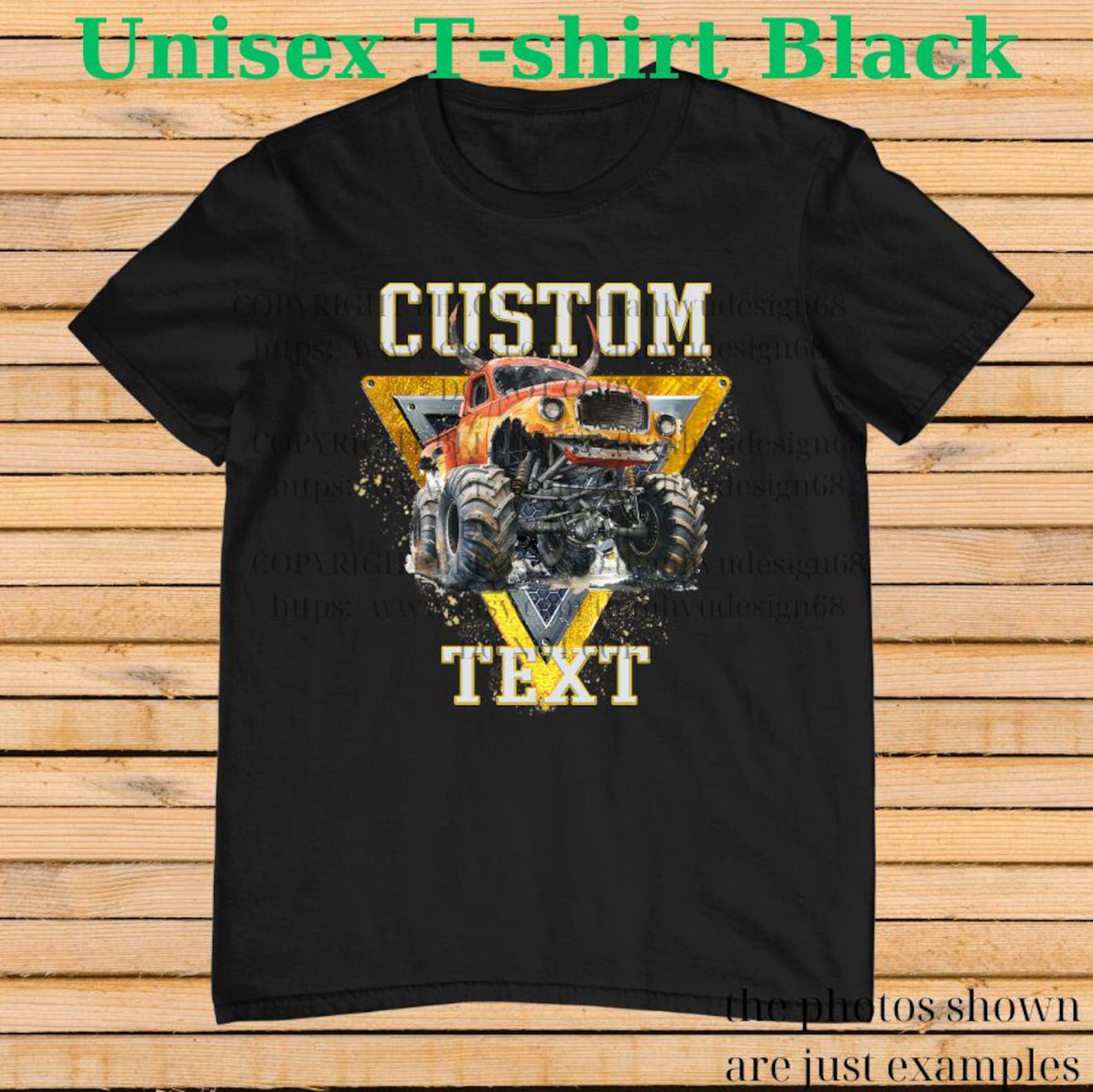 Monster Truck Shirt – Custom Text Tee, Personalized Monster Jam Birthday Gift for Kids & Adults, Customizable Truck Design 120