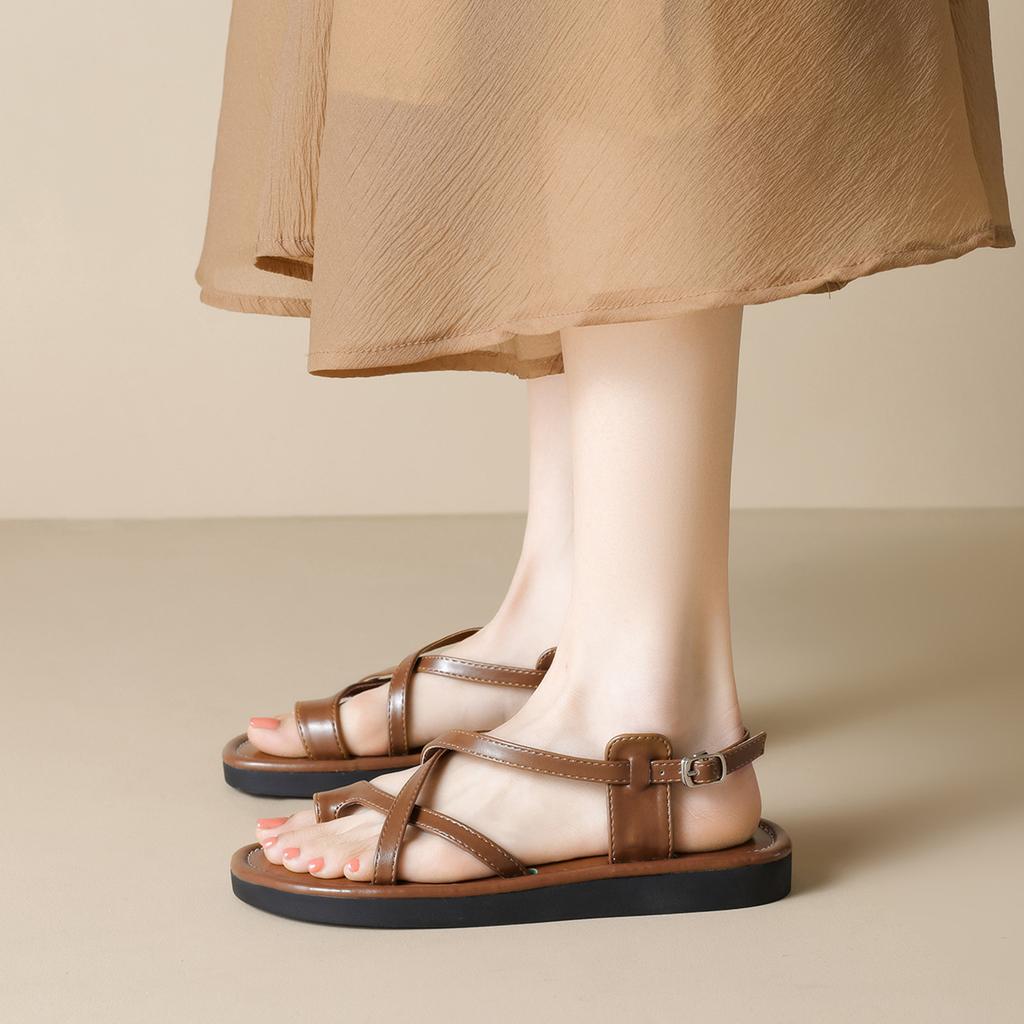 Weiwei girl 020-2 toe sandals female summer flat bottom with skirt beautiful fairy wind soft bottom beach cool slippers