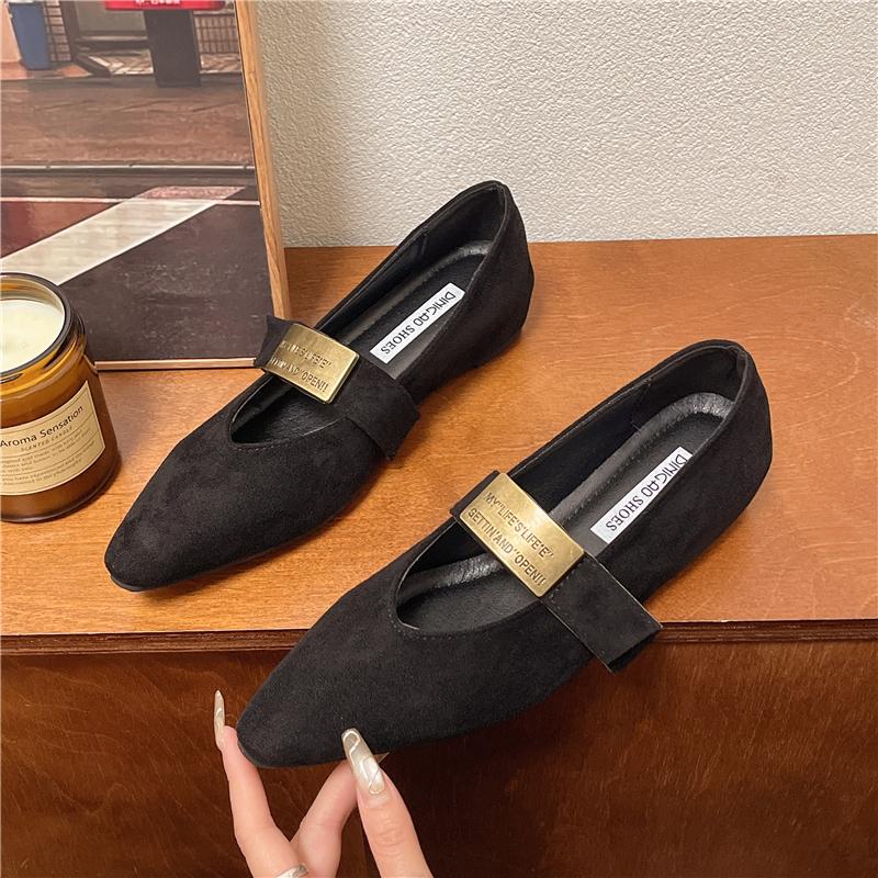 Fashion Women's Single Shoes Summer Regulations Pointed Suede Leopard Oxford Shoes Fashion Temperament Nonslip Professional Muller Shoes