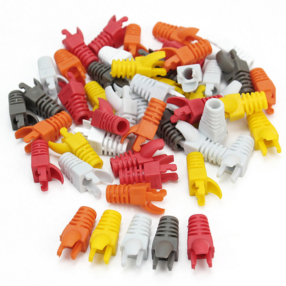 Cat5e Cat6 RJ45 Network Cable Connector Plug Strain Cover Universal Cap Boot Lot