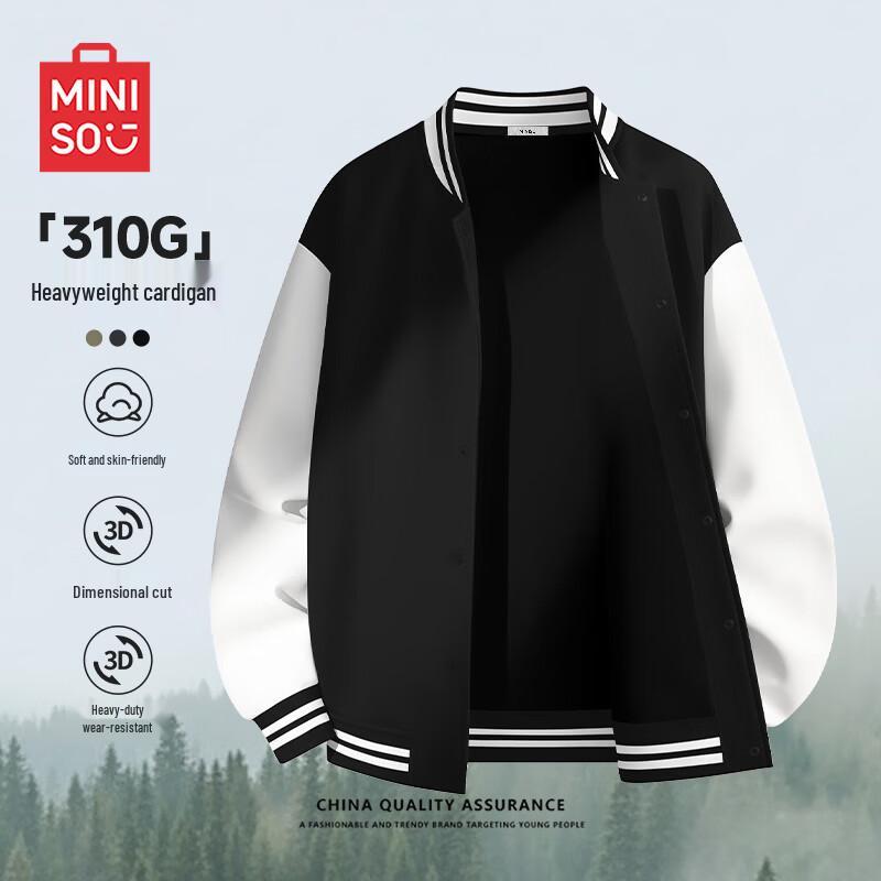 MINISO Men's Colorblock Retro Baseball Jacket