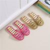 Handmade Beaded Home Slippers Women's Summer Indoor Mesh Wooden Flooring All Season Slippers Flat Heel