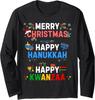 Happy Hanukkah Happy Kwanzaa Happy Holidays Long Sleeve T-Shirt