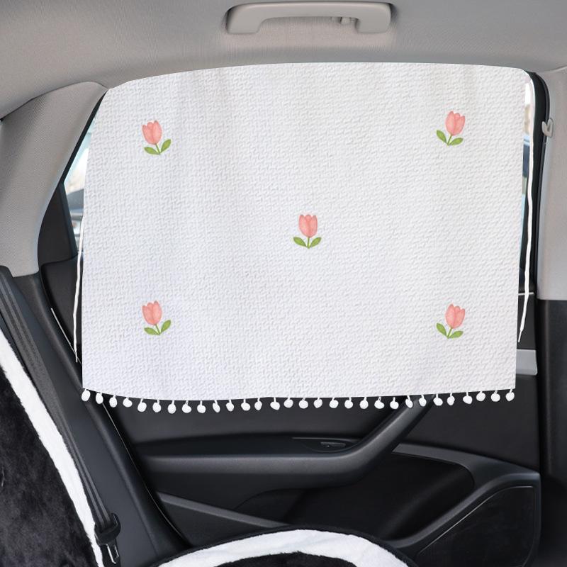 Cartoon Cute Car Sunshade Curtains: Baby Sun Protection & Heat Insulation