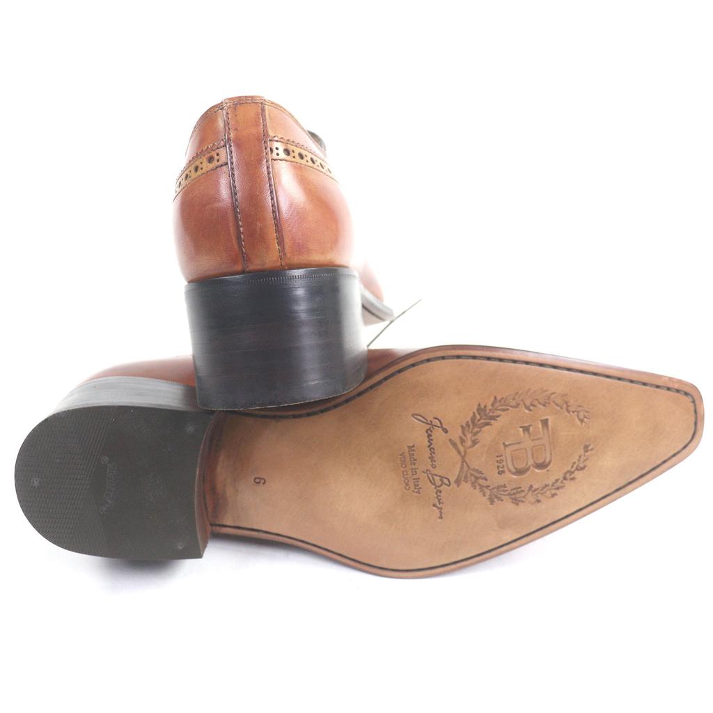 Ausgezeichnete FRANCESCO BENIGNO Schnürschuhe Perforiertes braunes Leder Herren 6 Gebraucht