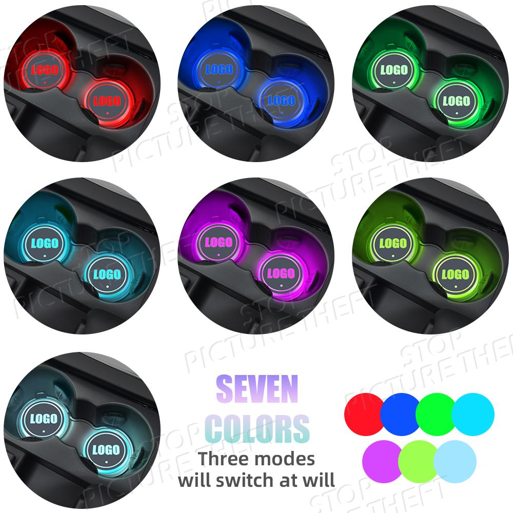 CIC1 For Opel Vauxhall OPC Line Logo Antara Astra Corsa Meriva GSI Emblem Led Car Water Cup Mat Drink Holder Auto Interior Decorative
