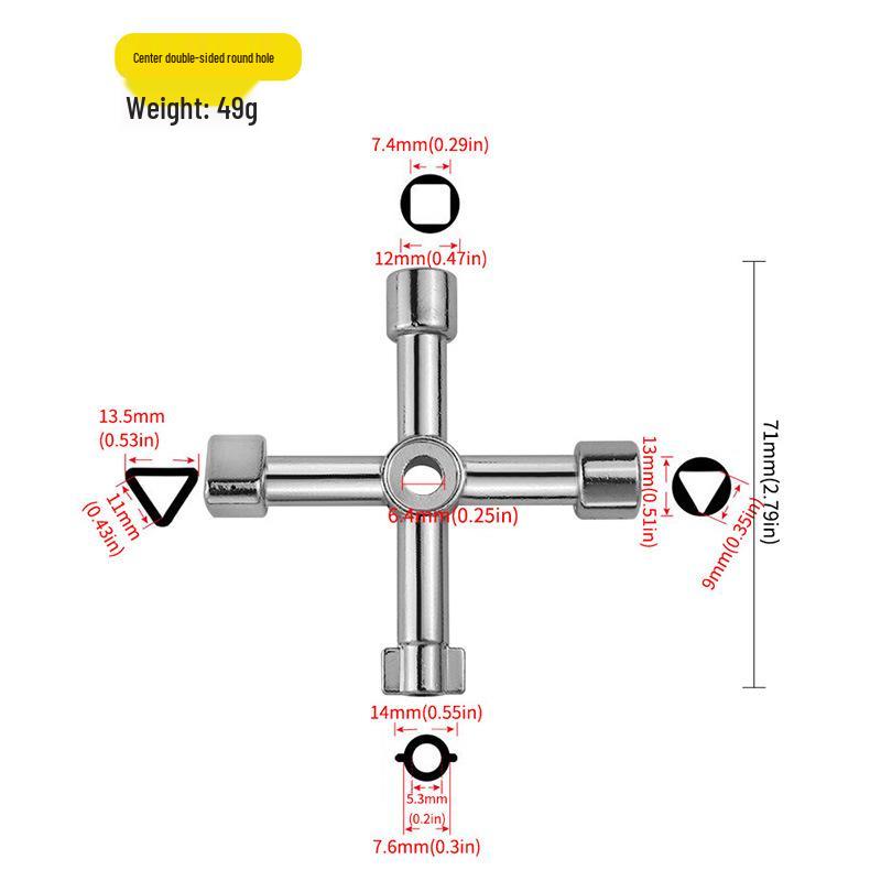 Multipurpose Triangle Wrench for Electrical Cabinets, Elevators, Cross Keys, and Water Meter Valves