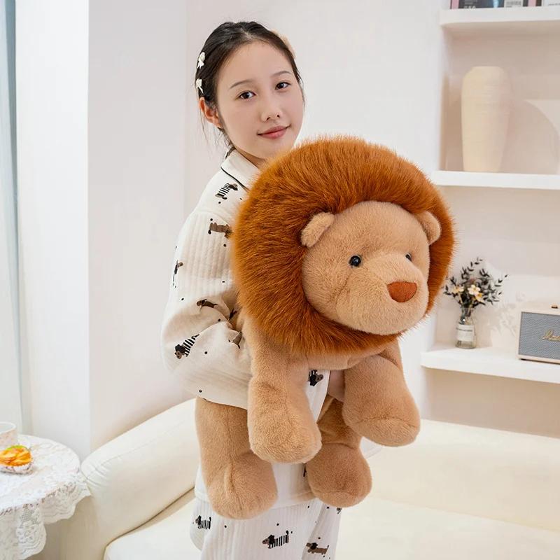 Super Cute Zoo Lion Plush Toys High Quality Stuffed Sitting&Lying Lion Doll Warm Cozy Hugging Animal Doll Kids Companion