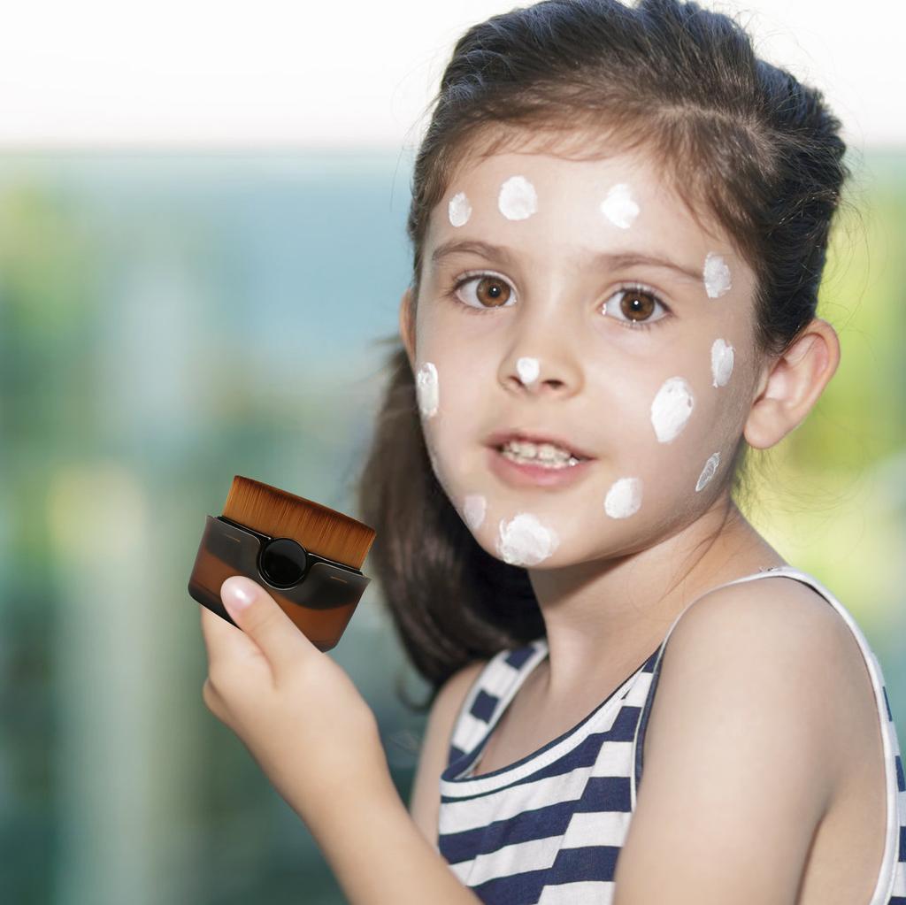 Solkremapplikator for barn, Solkrembørstesett med beskyttende hetter, Solkremapplikator Solbørste