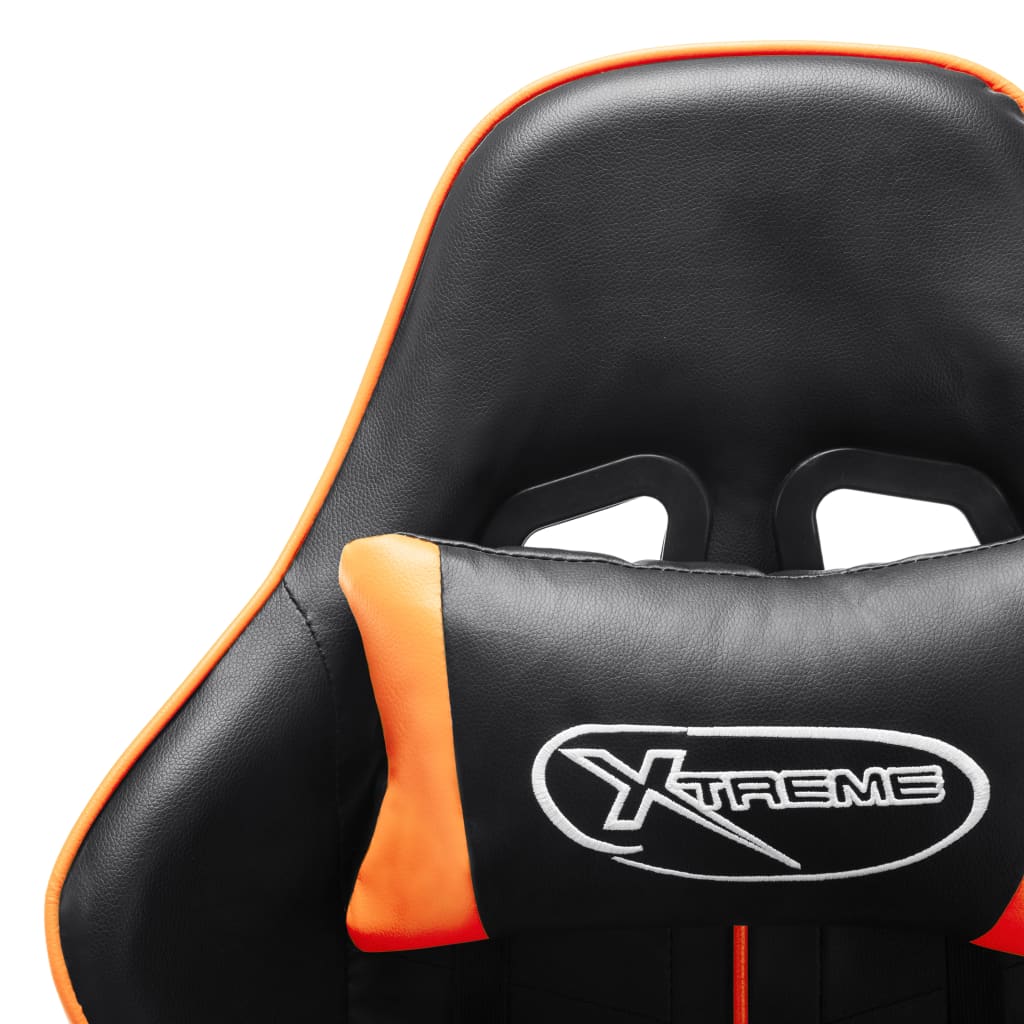 Gaming Chair Black and Orange Faux Leather