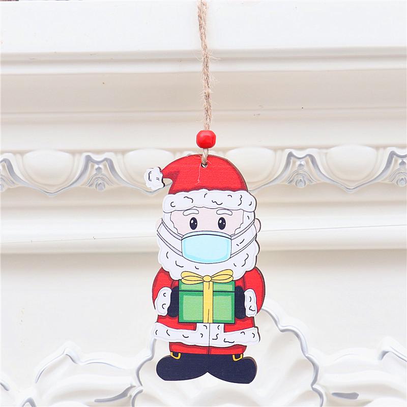 Wooden Painted Christmas Tree Ornaments - Creative Elderly Mask Hanging Decoration