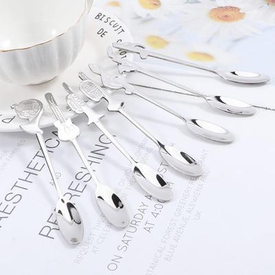 Long Handle Stainless Steel Bar Drinking Tools Kitchen Gadget Coffee Spoon Flatware Tableware Teaspoon