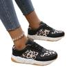 Women‘s Shoes Spring Leopard Print Casual Single Flat Lace-Up Large Size Sports.