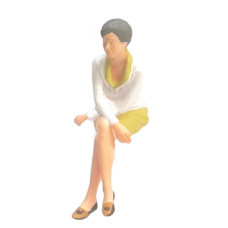 Decorative Resin Miniature People Models 1:64 Size Sitting Figure Sculpture Suitable for DIY Projects & Family Activity