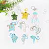 Rhinestone Beaded Bag Pendant Cute Handmade Beaded Keychain Creative Starfish Shell Dolphin Turtle Bag Accessories Diy Pendant