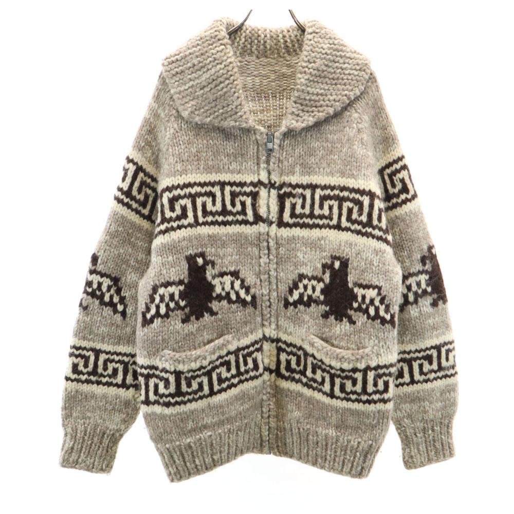 

OLD 80s 90s Thunderbird Pattern Cowichan jacket Ivory and others Men s Used