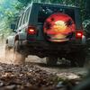 1-Pack Tire Cover, Featuring A Beach Sunset And Palm Trees Design, Made Of Versatile And Durable Polyester, Suitable As A Christ
