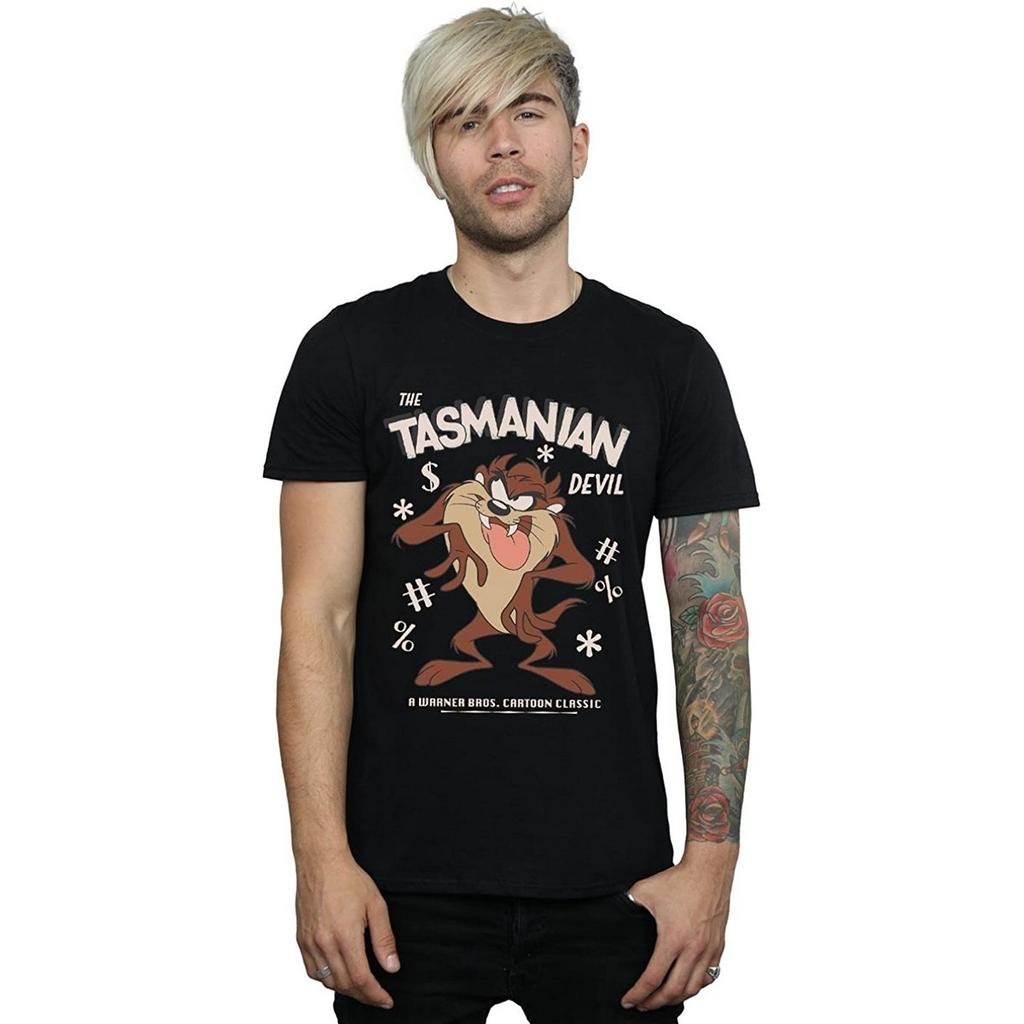 Looney Tunes Mens Tasmanian Devil Vintage Cotton T-Shirt