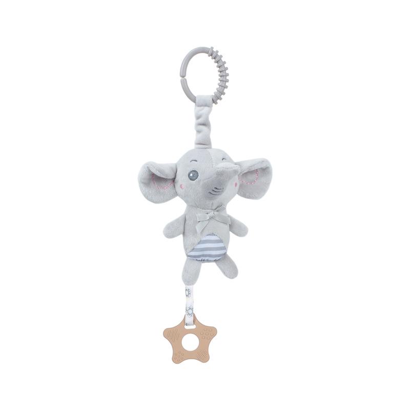 BBSKY Teether Pendant: Rabbit, Elephant, Koala with BB Squeaker & Copper Bell for Car.
