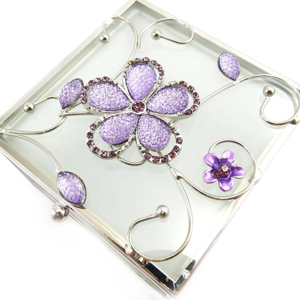 Les Trésors De Lily [L6490] - Purple 'Belle De Soie' Jewelry Box - 8x8x5 Cm