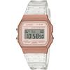 Casio F-91WS-7A3 Digital Quartz Watch Unisex Rose Gold Clear Case