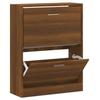 VidaXL Armoire à chaussures Chêne marron 63x24x81 cm Bois d'ingénierie 342563