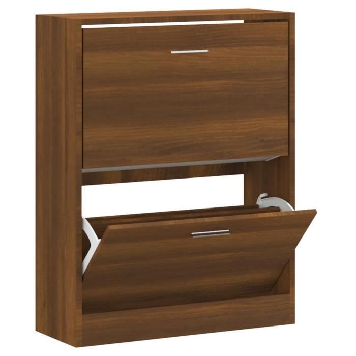 VidaXL Armoire à chaussures Chêne marron 63x24x81 cm Bois d'ingénierie 342563