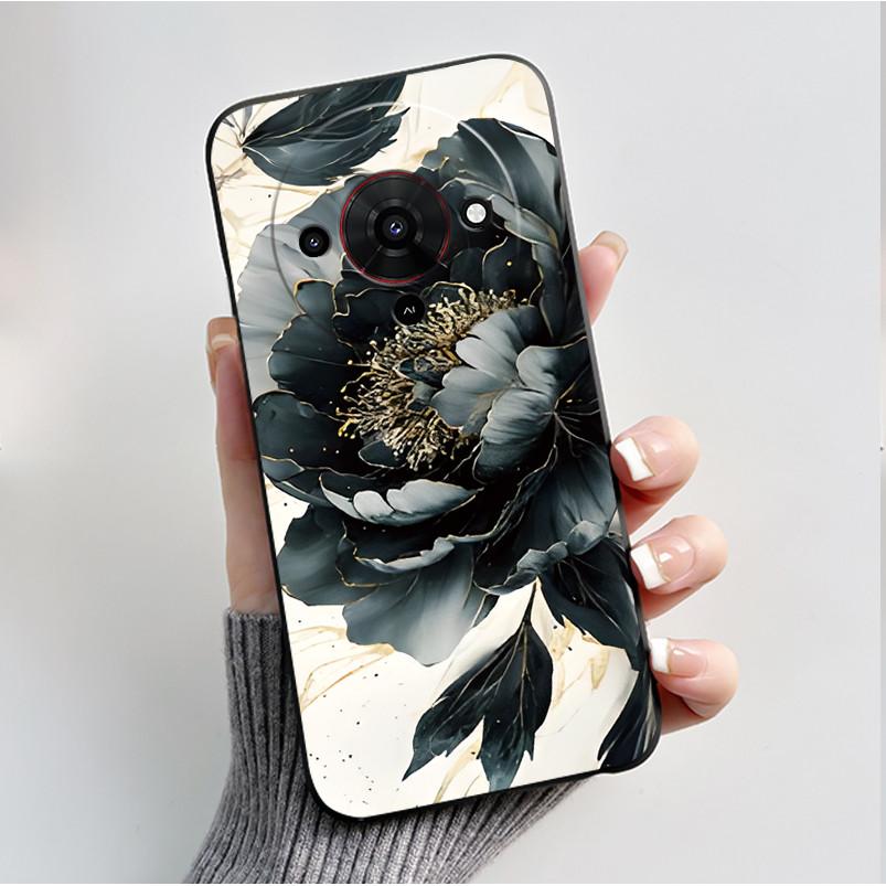 Printing Pattern Case For ZTE Blade A76 5G Capa Z2469N Cute Flower Cartoon Casing Fundas Soft Silicone Black Shell Cover Coque