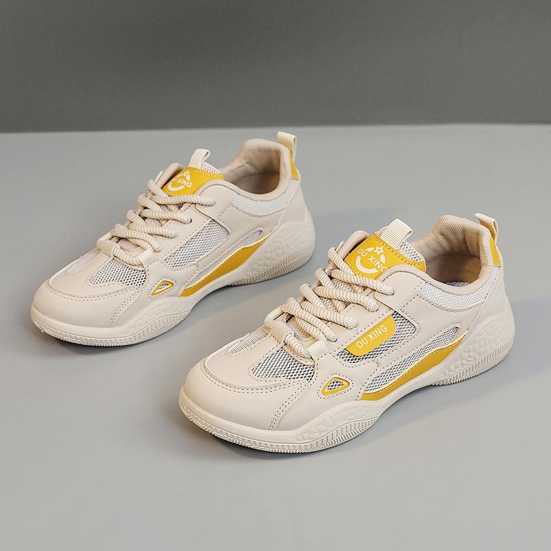 

Сетчатые дышащие новые немецкие тренировочные маленькие белые туфли женские 2025 лето студенческие беговые спортивные повседневные удобные беговые спортивные 40 жёлтый