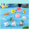 Adorable Resin Ocean Animal Figurines With Cute Cartoon Designs Including Whale Jellyfish Hermit Crab And More